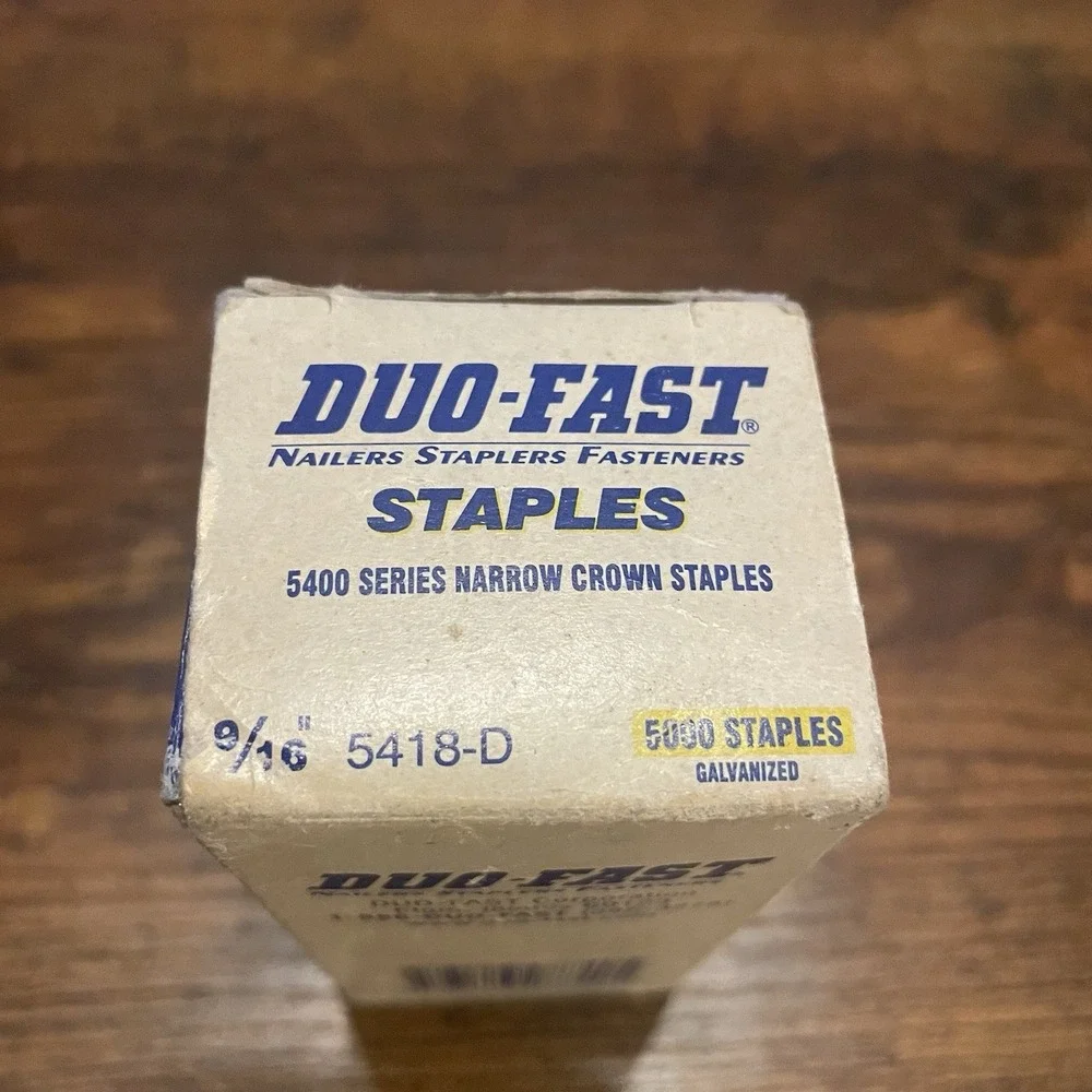 ✅Duo-Fast 5418D 9/16-Inch by 20 Gauge 3/16 Crown Gold Staple 5000 Count #️⃣0293